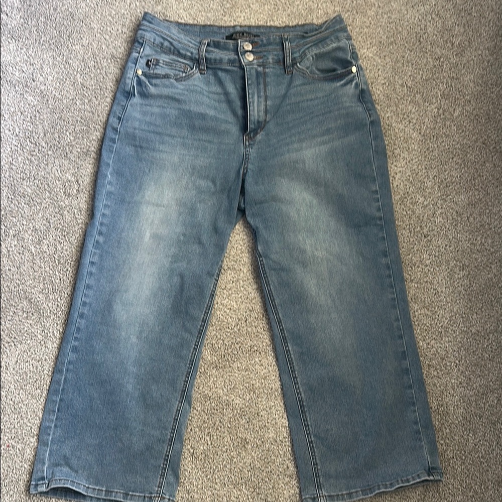Judy Blue Light Blue Wide Crop Jeans